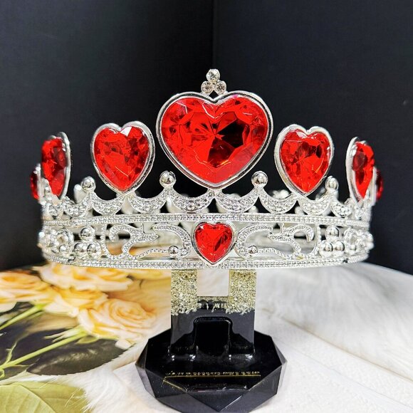Queen of Heart Crown, Love Crown, Valentine Crown, Silver Crown, Wedding Crown main image 7